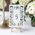 Bordsnummer för vintage Art Deco-<br><div class="desc">Den här vintage art deco Bröllop-Bordsnummer-kortet från Adaline Collection innehåller alla handritade, konsthantade blommigtar av deka-stil. Skapar ett förbluffande första intryck för dina gäster i bröllop! Anpassa den med dina detaljer enkelt och snabbt. Tryck helt enkelt på knappen "anpassa" för att ytterligare ordna om och formatera stil och placera texten....</div>