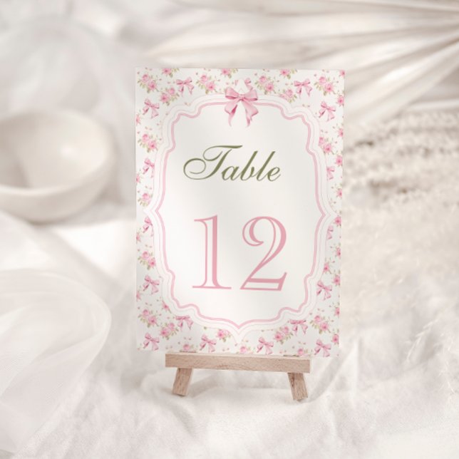 Bordsnummer för Vintage av rosa Elegant (Skapare uppladdad)