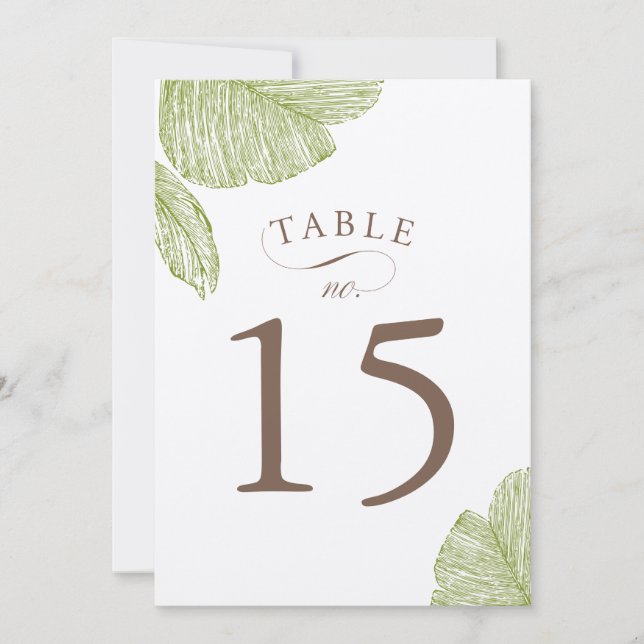 Bordsnummer för vintage Handflatan Bröllop (Framsida)