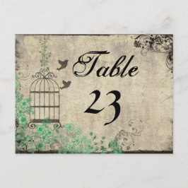 Bordsnummer för vintage Mint Grönt Birdcage