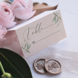 Bordsnummer Grönt Foliage Beige Papper Business Ca Visitkort