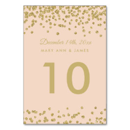 Bordsnummer Guld Faux Glitter Confetti  Ro