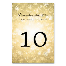 Bordsnummer Guld Winter Wonderland Gnistra