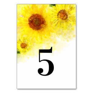 *~* BORDSNUMMER - Gult Solros Bröllop