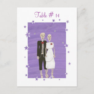 Bordsnummer, Halloween Bröllop Skeleton par Vykort
