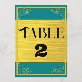 BORDSNUMMER i BRÖLLOP i MÖRK BLÅTT GRÖNTEN