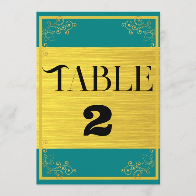 BORDSNUMMER i BRÖLLOP i MÖRK BLÅTT GRÖNTEN (Framsida)