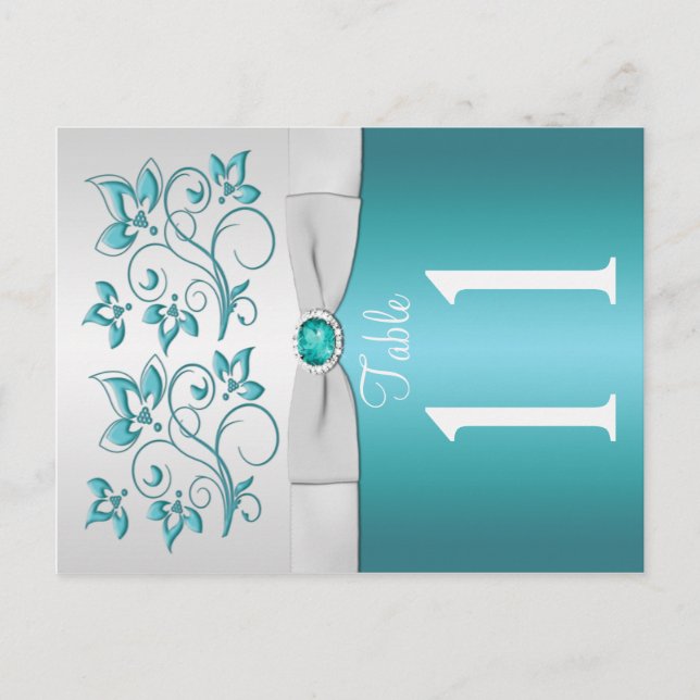Bordsnummer i dubbla och Blommigten silver (Framsida)