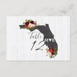 Bordsnummer i Florida State Destination Wedding