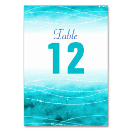 Bordsnummer i gnistra havblått Bröllop