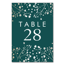 Bordsnummer i guldfeta babyns andedräkt Bröllop