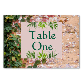 Bordsnummer i Ivy Bröllop, målade Bricks Grönt