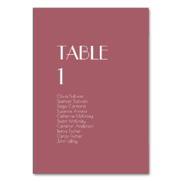 Bordsnummer i Ro Garden Mörk Ro Bröllop