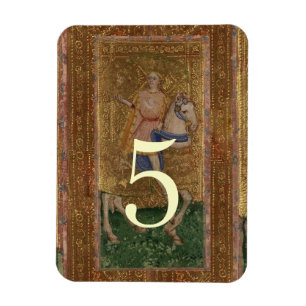 Bordsnummer Knight Medieval Renaissance bröllop Magnet