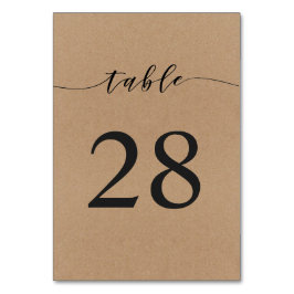 Bordsnummer-kort | Elegant Calligraphy Handwritin Bordsnummer