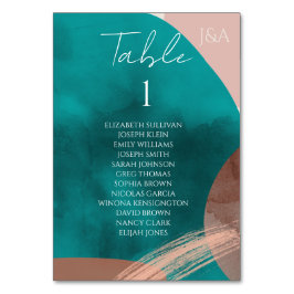 Bordsnummer-kort för abstrakt VATTENFÄRG Bordsnummer