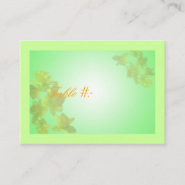 bordsnummer-kort för bröllop,gult tulpanblommor placeringskort