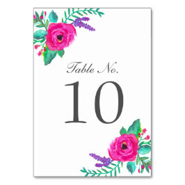 Bordsnummer-kort för färska Blommigtar Bordsnummer