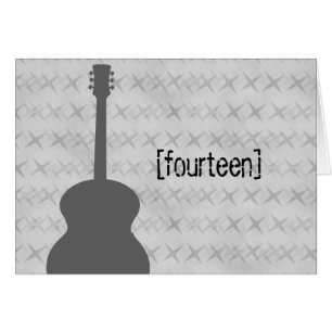 Bordsnummer-kort för grått Guitar Grunge Hälsningskort