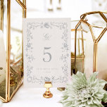 Bordsnummer-kort för ReEmergency Monogram Bröllop Bordsnummer<br><div class="desc">Det här Bordsnumret för nödmonogram från Victoriasamlingen har handritade blommigtar i renaissance stil som på ett bra sätt utformar bröllop-informationen i ett klassiskt teckensnitt med elegant stil. Den här tidlösa designen kommer säkert att göra ett bestående intryck på dina gäster!</div>