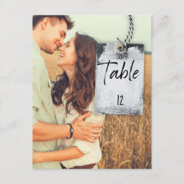 Bordsnummer-kort för Rustik skrapbook Photo Bröllo Inbjudningar