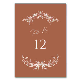 Bordsnummer-kort för Terracotta Cottage Bröllop Bordsnummer