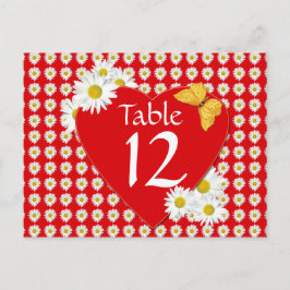 Bordsnummer-kort för Valentindagen Party Daisy Vykort