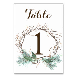 Bordsnummer-kort för vinterkrans Bröllop Bordsnummer