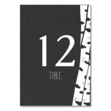 Bordsnummer-kort för vit fågel Träd