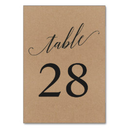 Bordsnummer-kort | Rustic Handwrite Calligraphy Bordsnummer