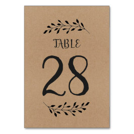 Bordsnummer-kort | Rustic Laurel Calligraphy Bordsnummer