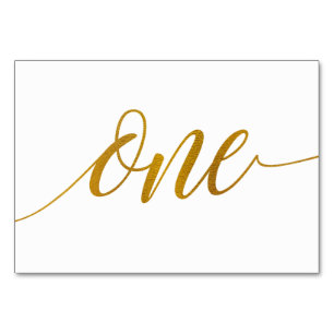 Bordsnummer - Luxe Typography (Faux Foil) 1