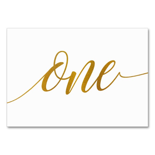 Bordsnummer - Luxe Typography (Faux Foil) 1 (Framsidan)