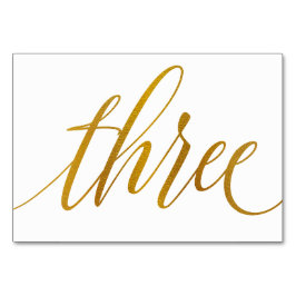 Bordsnummer - Luxe Typography (Faux Gold Foil) 3