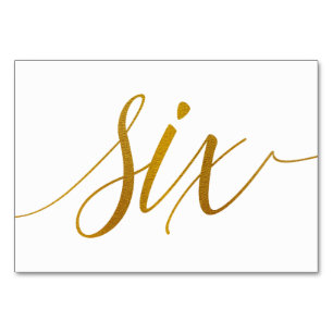 Bordsnummer - Luxe Typography (Faux Gold Foil) 6