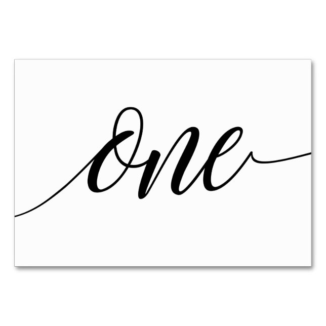 Bordsnummer - Luxettypografi (svart) 1 (Framsidan)