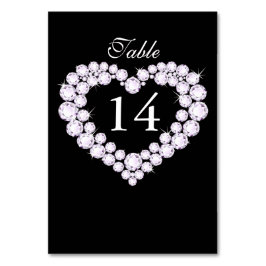 bordsnummer med svart och vit diamant i bröllop