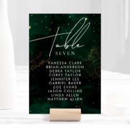 Bordsnummer Mörk Vattenfärgsfärgad Grönt Magic Gol