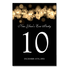 Bordsnummer Nyårsafton Party Guld bokeh Light