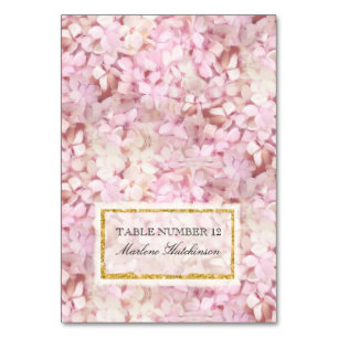 Bordsnummer Placera Rosan Hydrangeas Guld Faux