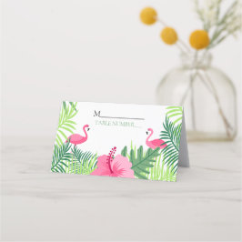 Bordsnummer Rosa Flamingo Tropical Aloha Placeringskort