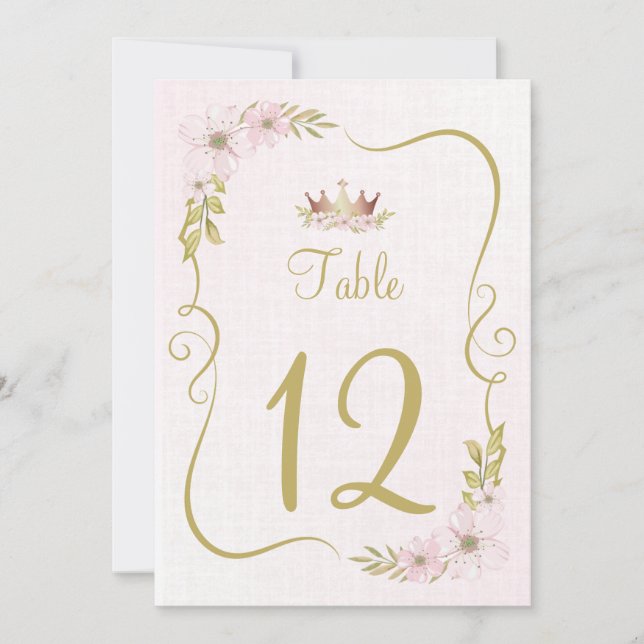 Bordsnummer rosa princess (Framsida)