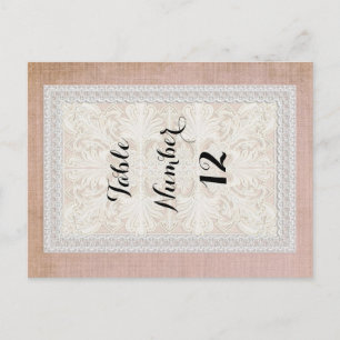 Bordsnummer Rustic Snöre w Åldras Vintage Linen