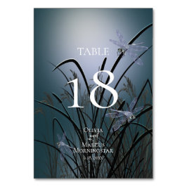 BORDSNUMMER | Vattenfärg Dusty Teal Dragonflies