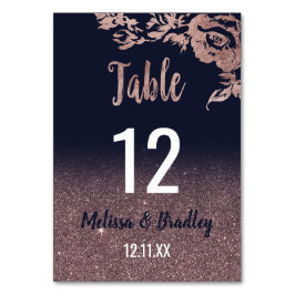 Bordsnummer vid Blommigten Glitter vid marinblått 