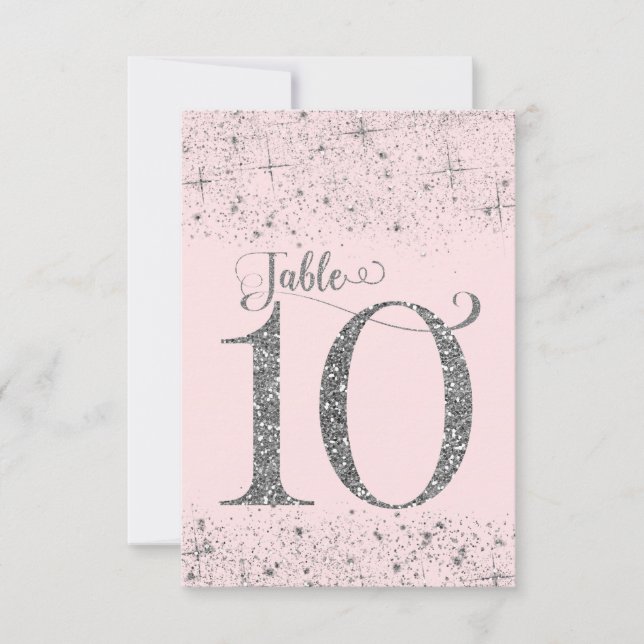 Bordsnummer vid  Rosa Silver Glitter nummer 10 (Framsida)
