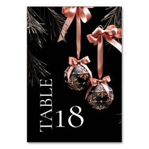 BORDSNUMMER VinterRosa och Onyx Baubles