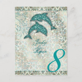 Bordsnummer vykort Beach Wedding Dolphin