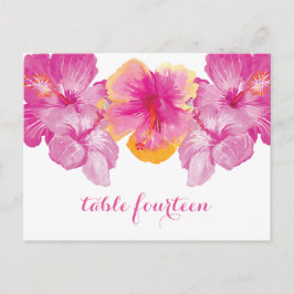 Bordsnummer - vykort för  av borstad Hibiscus-Blom