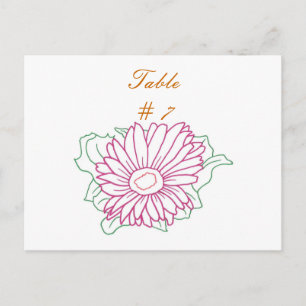 Bordsnummer-vykort, Rosa Fuchsia-Daisy Vykort